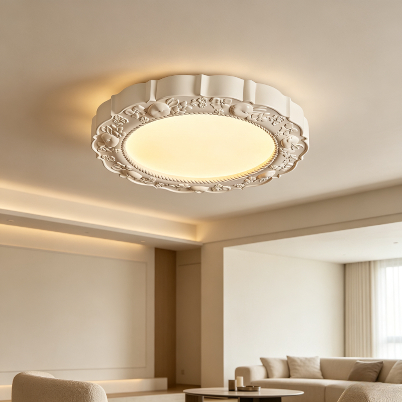 Kitchen Baking Island - French Relief Flower Led Ceiling Lamps