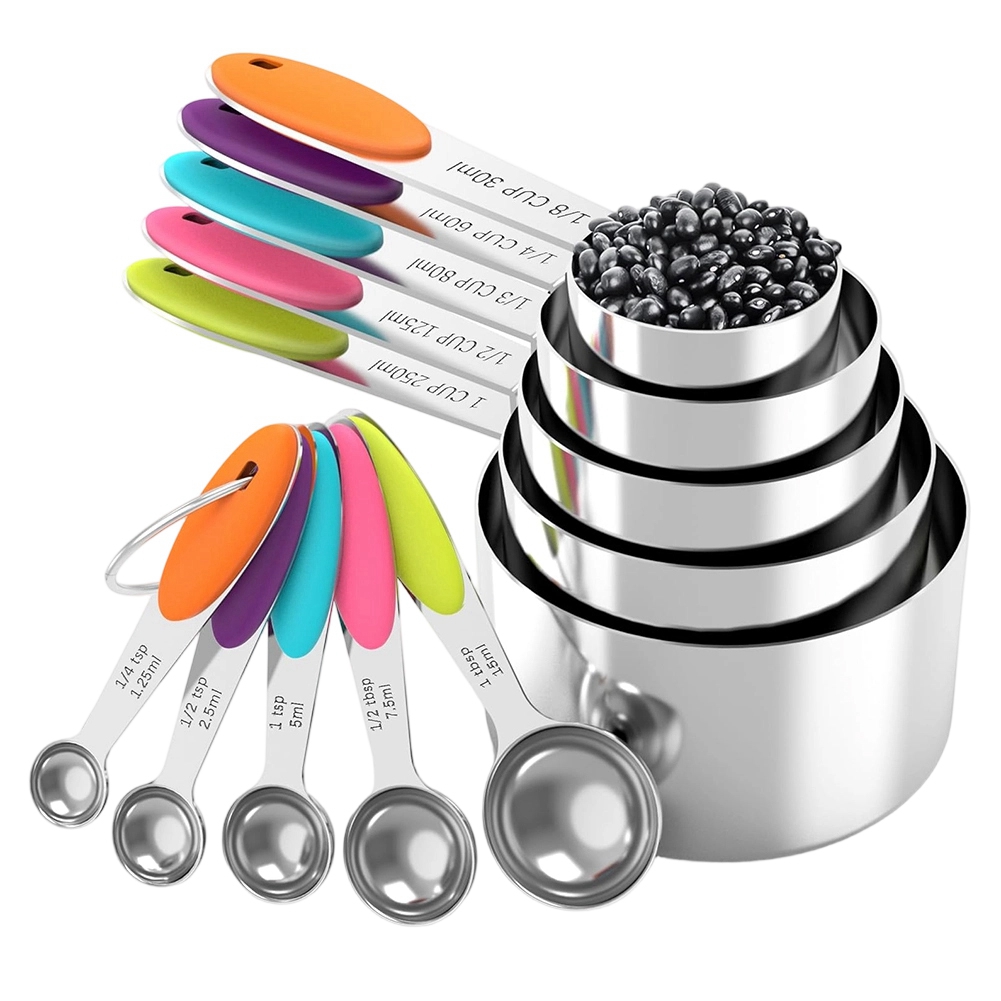 Kitchen Baking Utensil Set - A25F-Measuring Cups And Spoons Set, Stainless