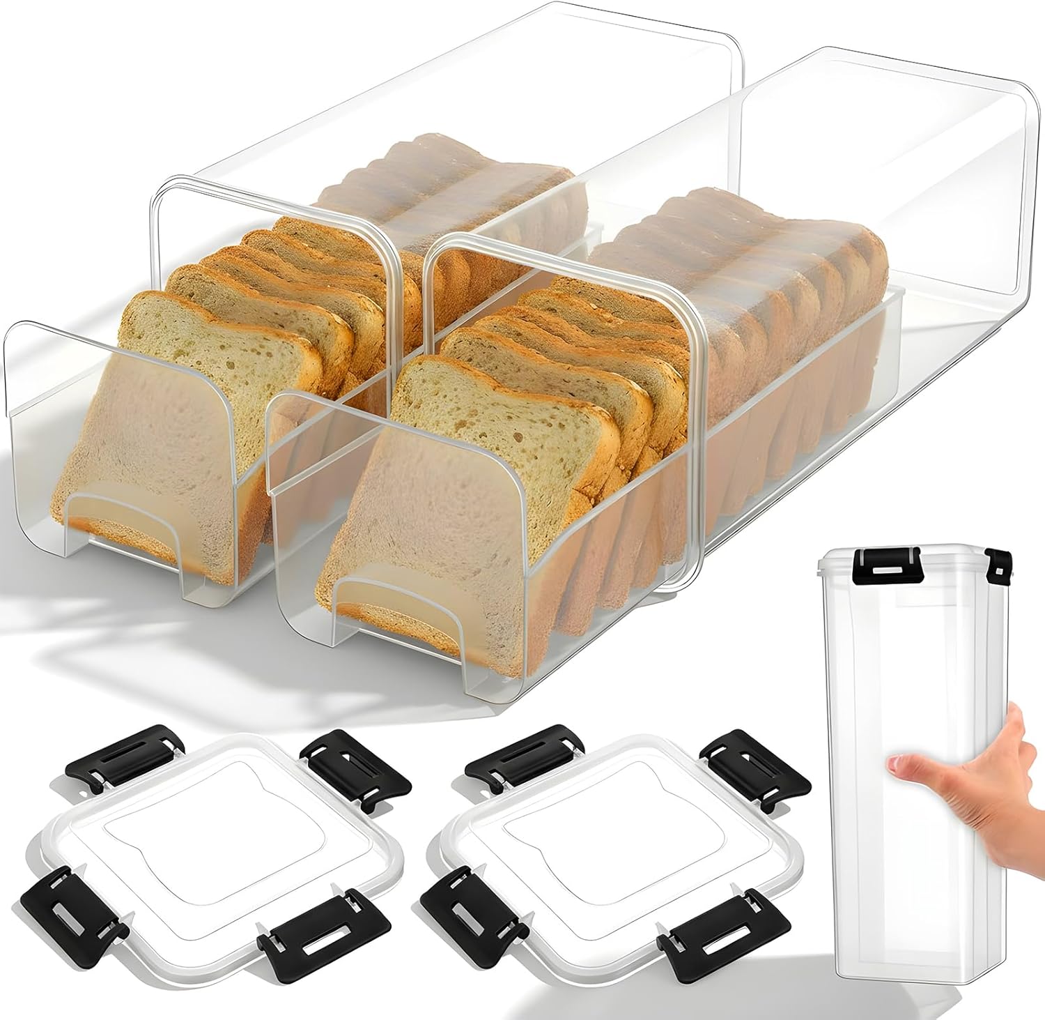 Kitchen Baking Tray - Bread Storage Container with Airtight Lid