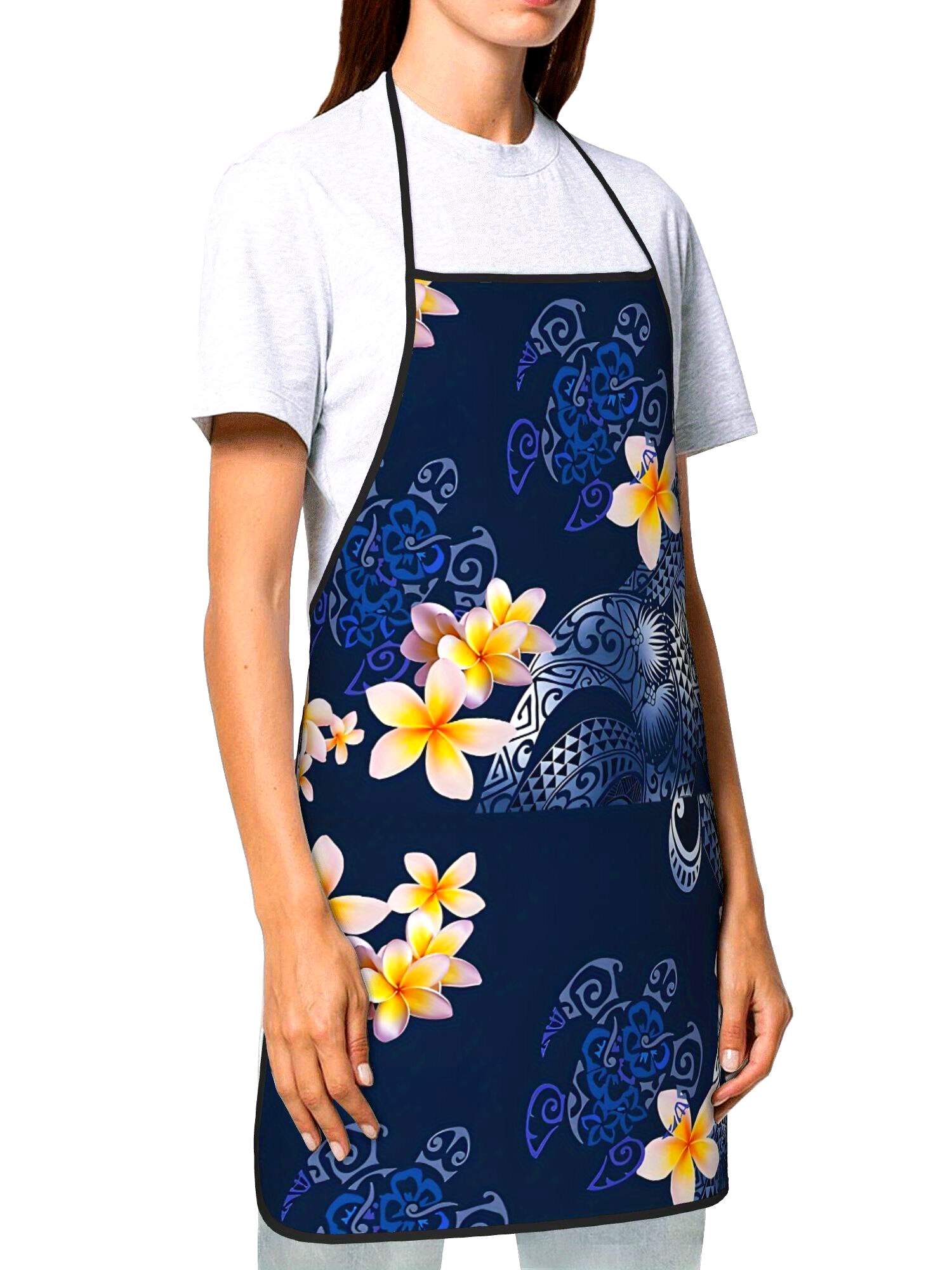 Kitchen Baking Island - Hawaiian Plumeria Apron Tropical Flower Kitchen