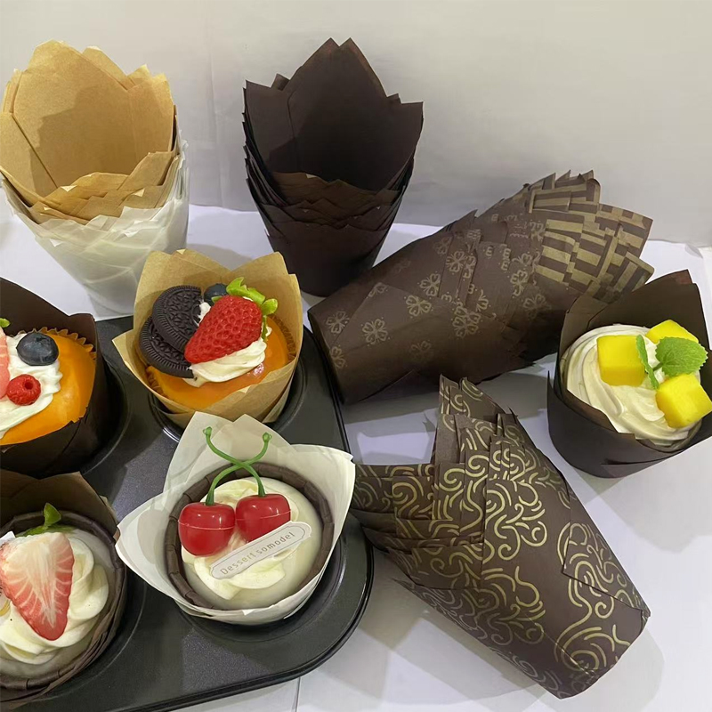 Kitchen Baking Essentials - 50Pcs/100Pcs/200Pcs Tulip Cake Paper Cups, Heat-Resistant