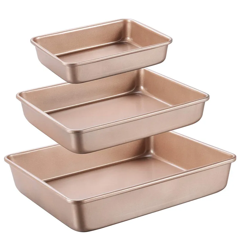 Springform Pan Set - Thicken Carbon Steel Golden Baking Tray