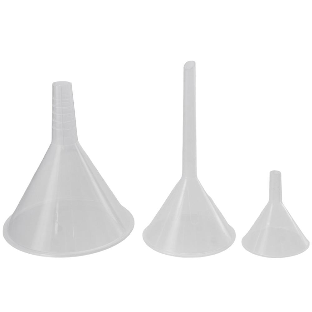 Kitchen Baking Essentials - 1/3Pcs Portable Clear Plastic Funnel Set