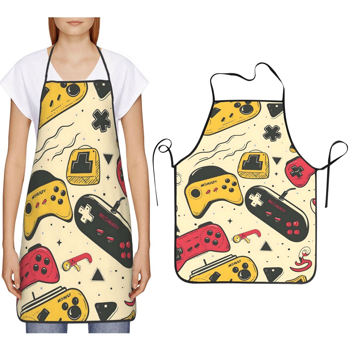 Kitchen Baking Game - Gamer Controller Video Game Vintage Aprons