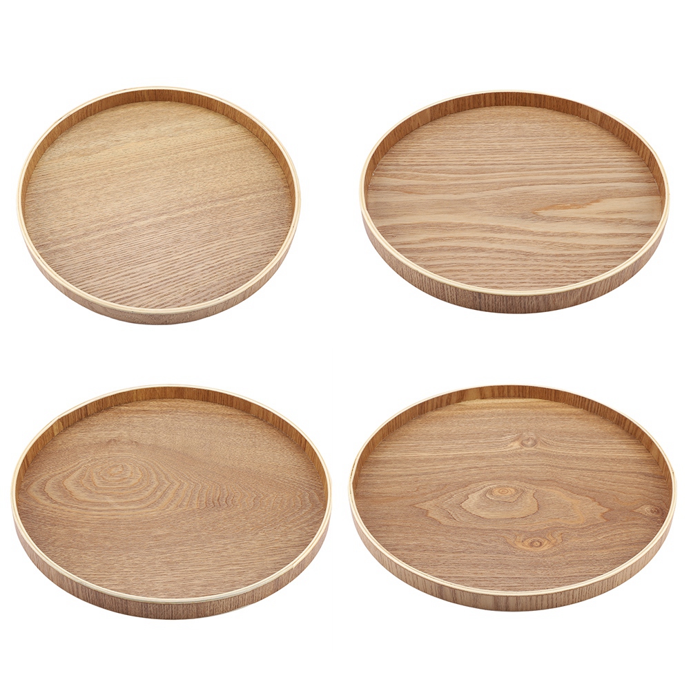 Cake Board Round - Wooden Serving Tray Tea Plate Fruits