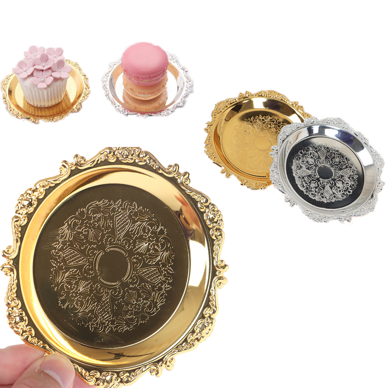 Silver Golden Iron Tray Glossy - Cake Board Round ulasan dan harga