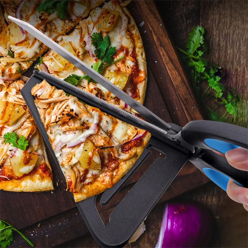 Pizza Scissors With Server Tra - Kitchen Shears In Baking ulasan dan harga