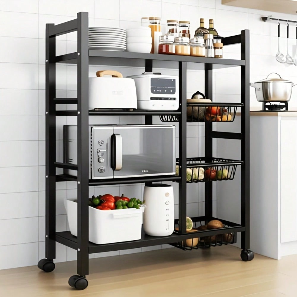 Movable Kitchen Storage Rack W - Kitchen Baking Island ulasan dan harga