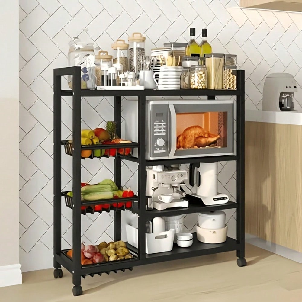Movable Kitchen Storage Rack W - Kitchen Baking Island ulasan dan harga