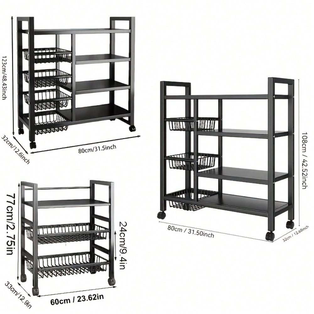 Movable Kitchen Storage Rack W - Kitchen Baking Island ulasan dan harga