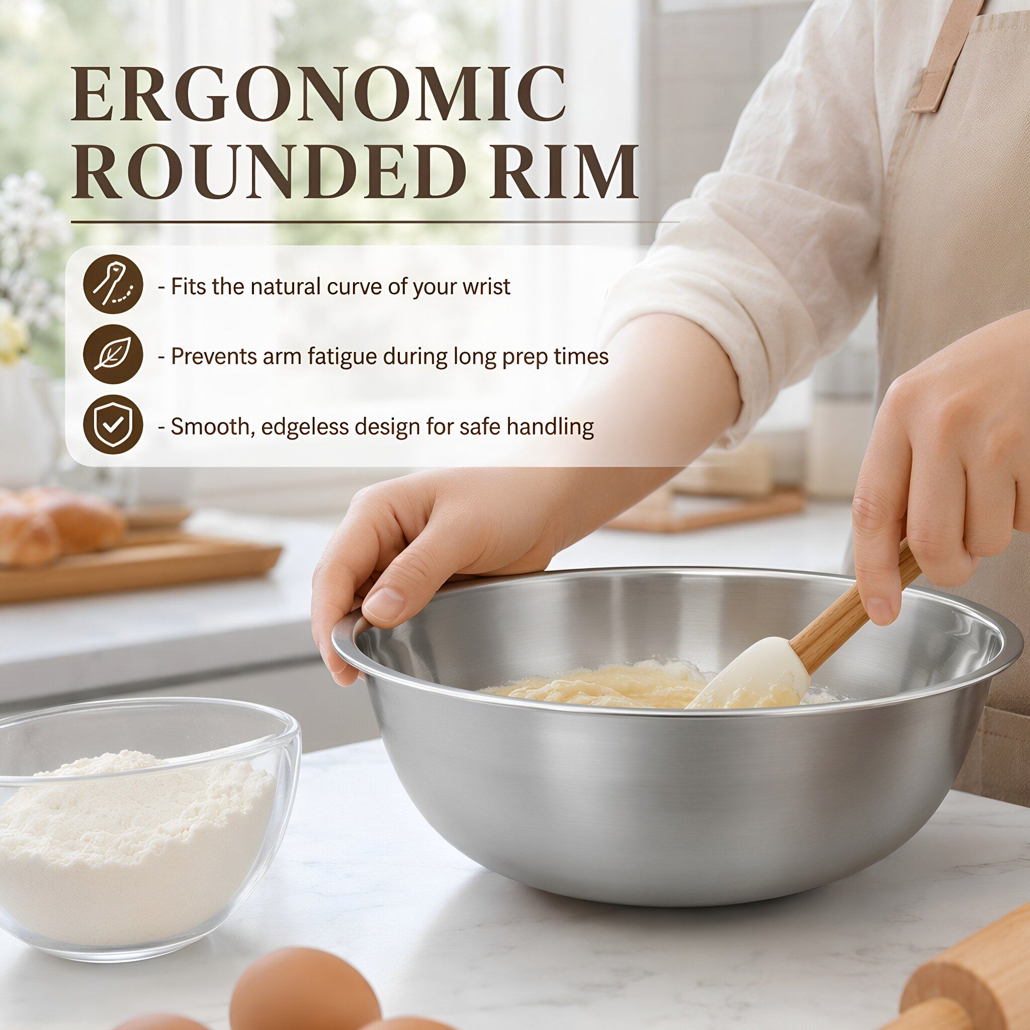 12.6in Stainless Steel Mixing  - Kitchen Baking Bowls ulasan dan harga