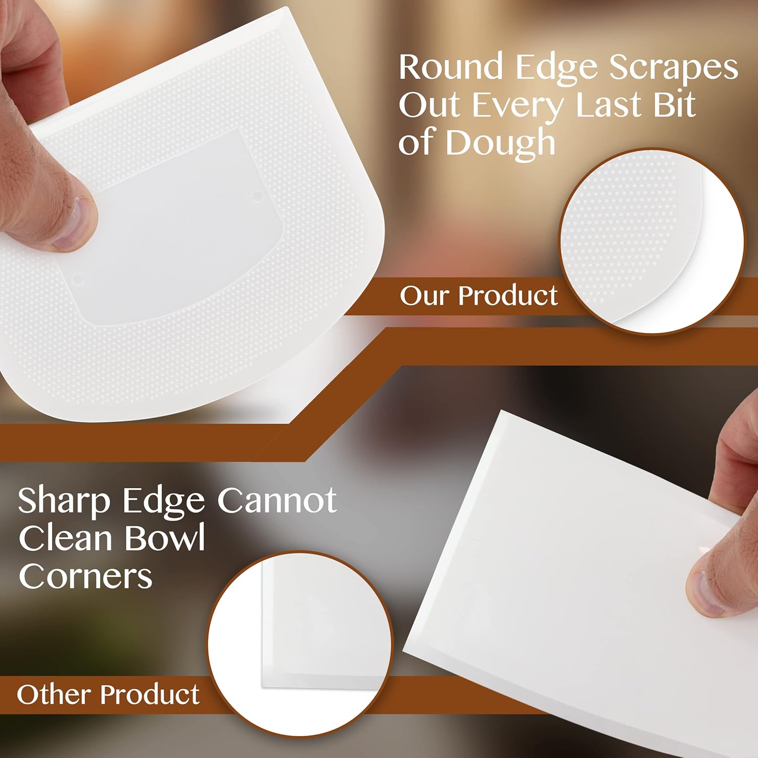 White Bowl Scraper Flexible Fo - Dough Scraper Curved ulasan dan harga