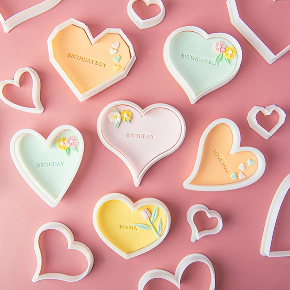 Heart Cookie Cutters Mold 3D C - Baking Kitchen Diy ulasan dan harga