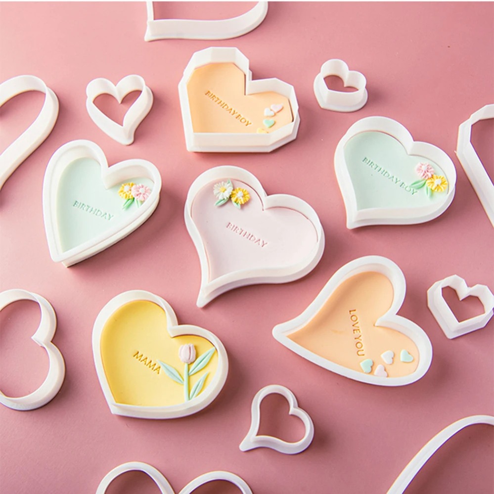Heart Cookie Cutters Mold 3D C - Baking Kitchen Diy ulasan dan harga