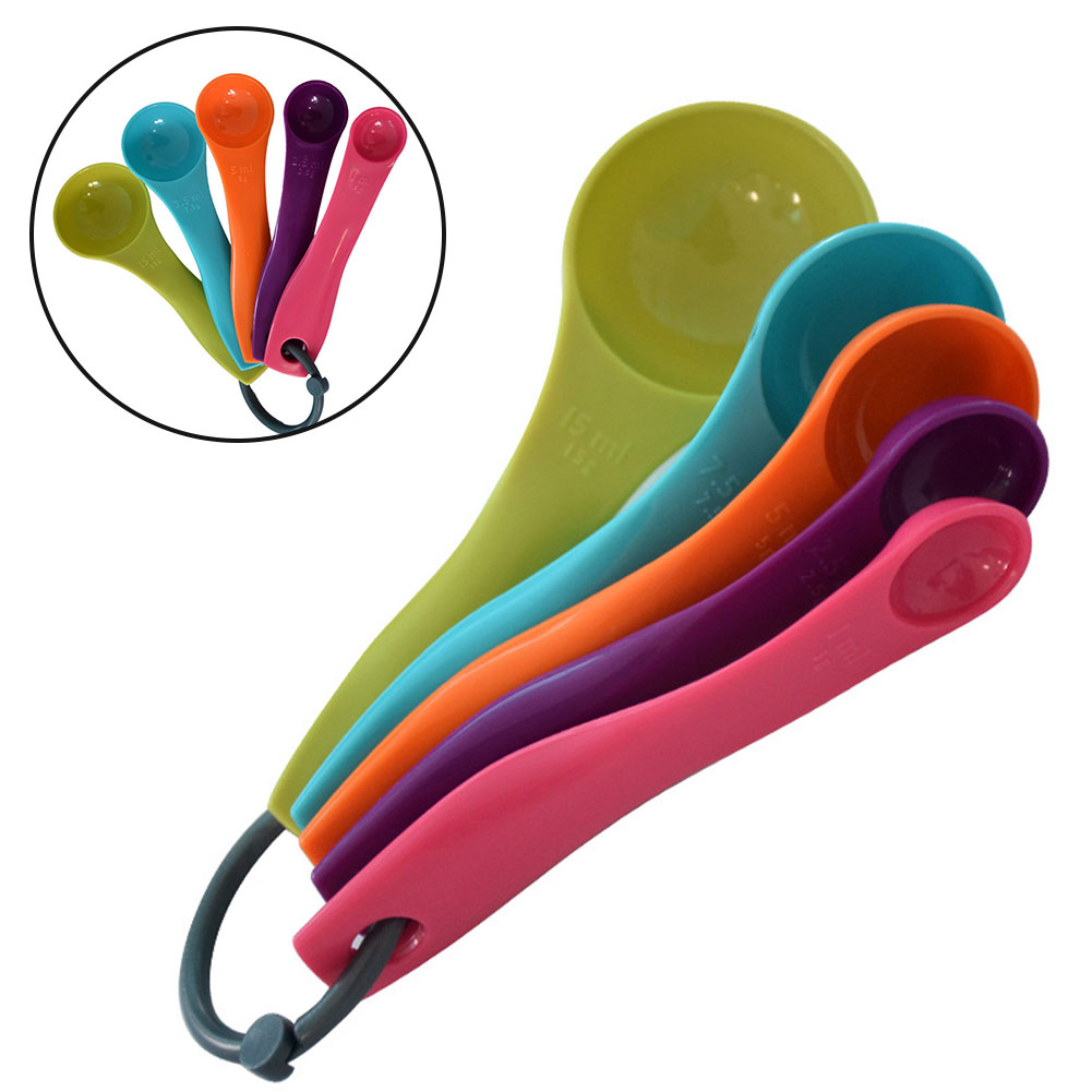 5-Piece Colorful Salt Oil Spoo - Kitchen Baking Utensil Set ulasan dan harga