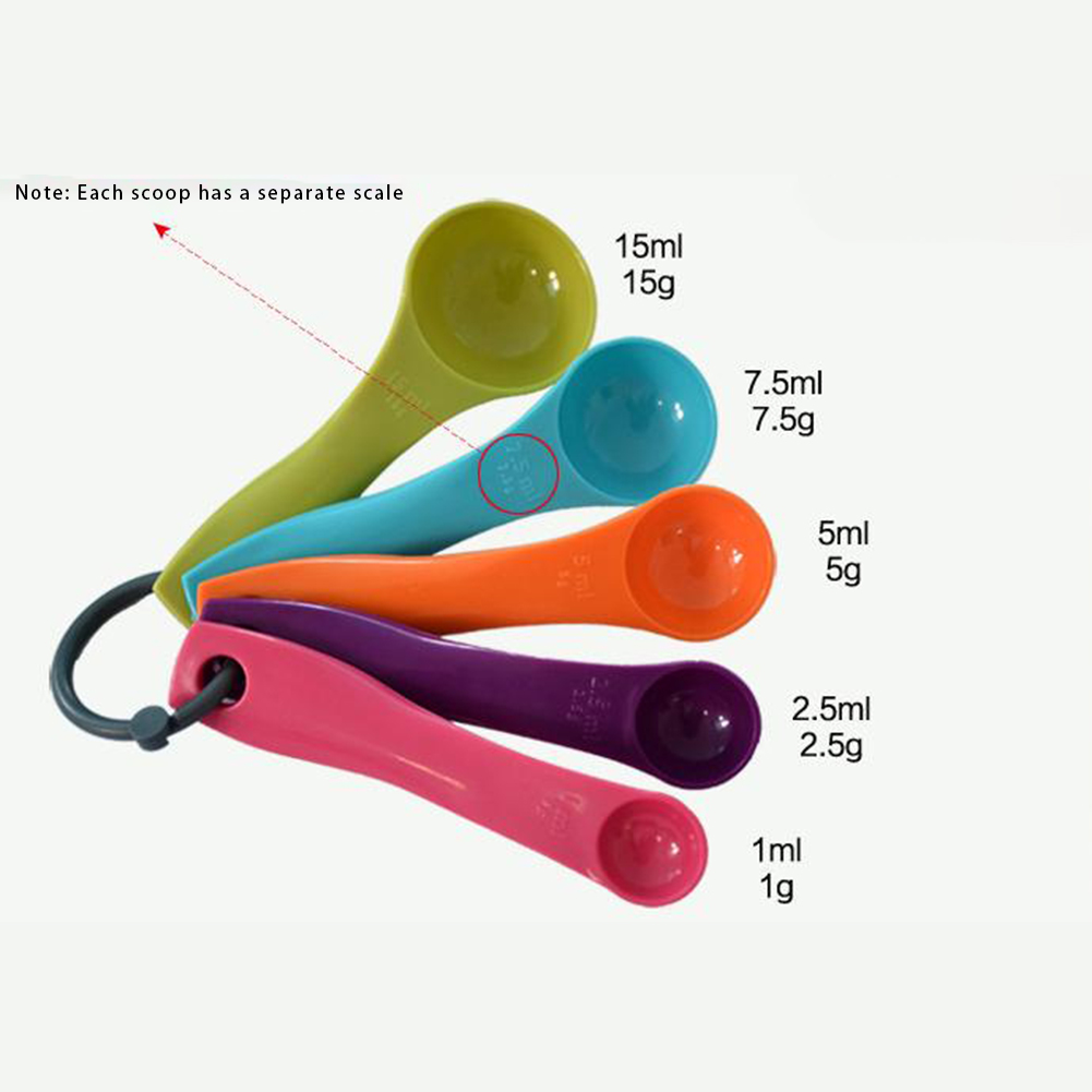 5-Piece Colorful Salt Oil Spoo - Kitchen Baking Utensil Set ulasan dan harga