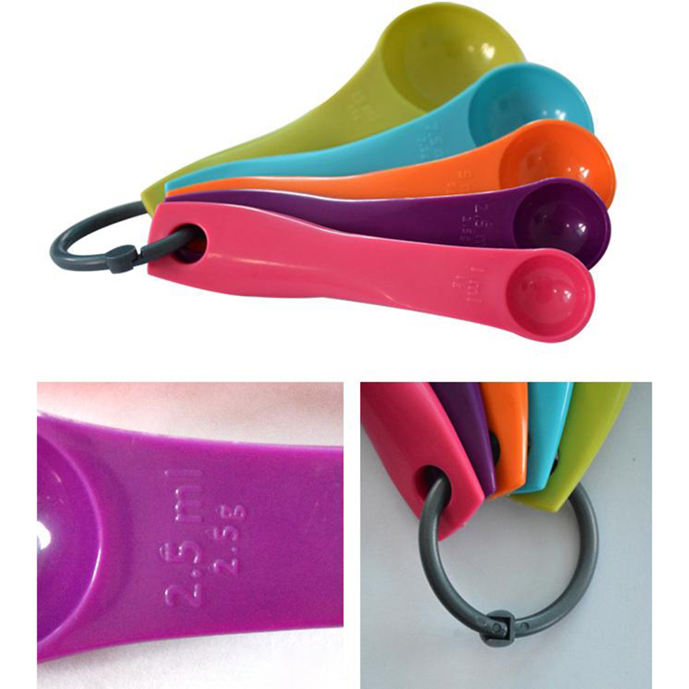 5-Piece Colorful Salt Oil Spoo - Kitchen Baking Utensil Set ulasan dan harga