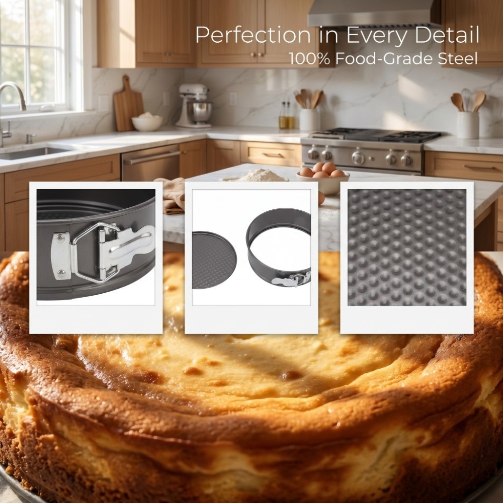 3pcs Carbon Steel Cake Pan Set - Springform Pan Set ulasan dan harga
