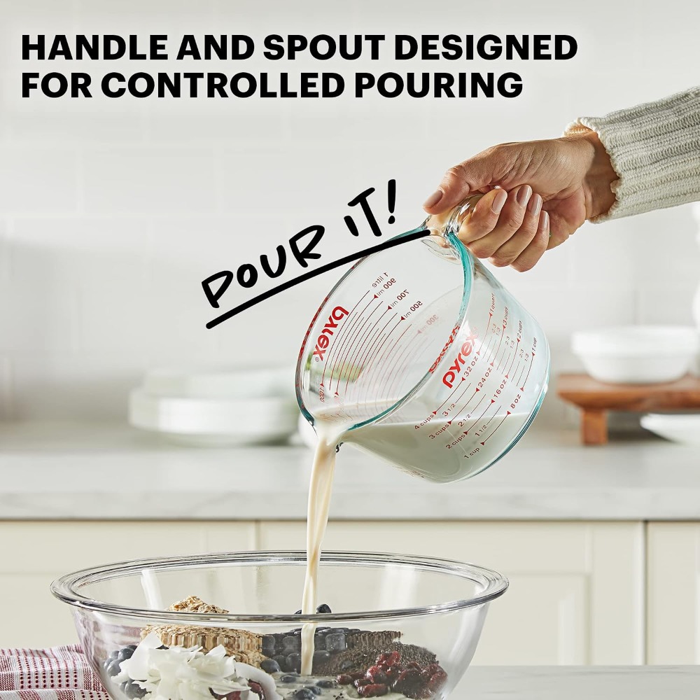 4 Cup Glass Measuring Cup for  - Kitchen Baking Essentials ulasan dan harga