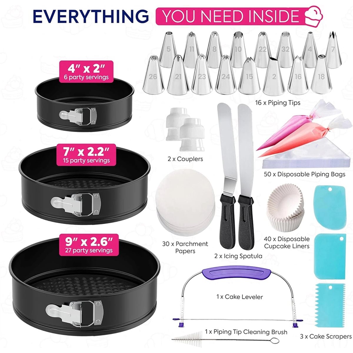 2026 Trend 148PCS Cake Pan Set - Springform Pan Set ulasan dan harga