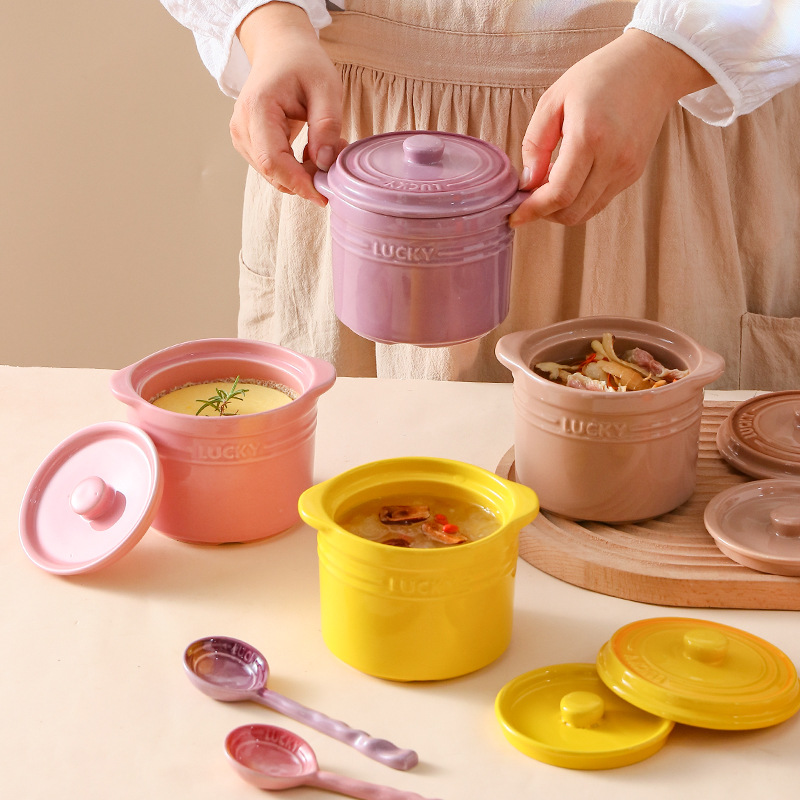 Double Lid Ceramic Bowl,Bird's - Kitchen Baking Bowls ulasan dan harga