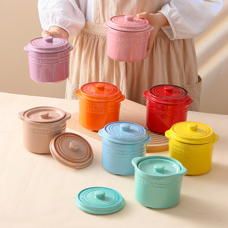 Double Lid Ceramic Bowl,Bird's - Kitchen Baking Bowls ulasan dan harga