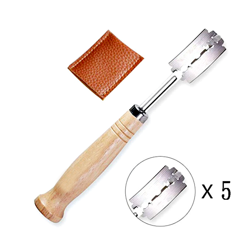 Plastic/Wooden Bread Lame Tool - Dough Scraper Curved ulasan dan harga