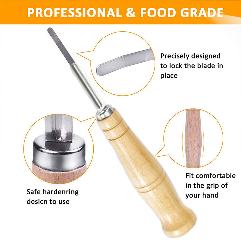 Plastic/Wooden Bread Lame Tool - Dough Scraper Curved ulasan dan harga