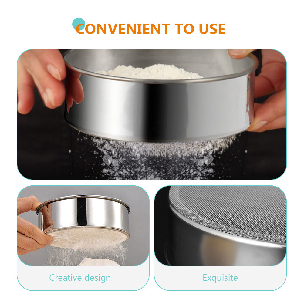 3Pcs Stainless Steel Flour Sif - Kitchen Baking Utensil Set ulasan dan harga