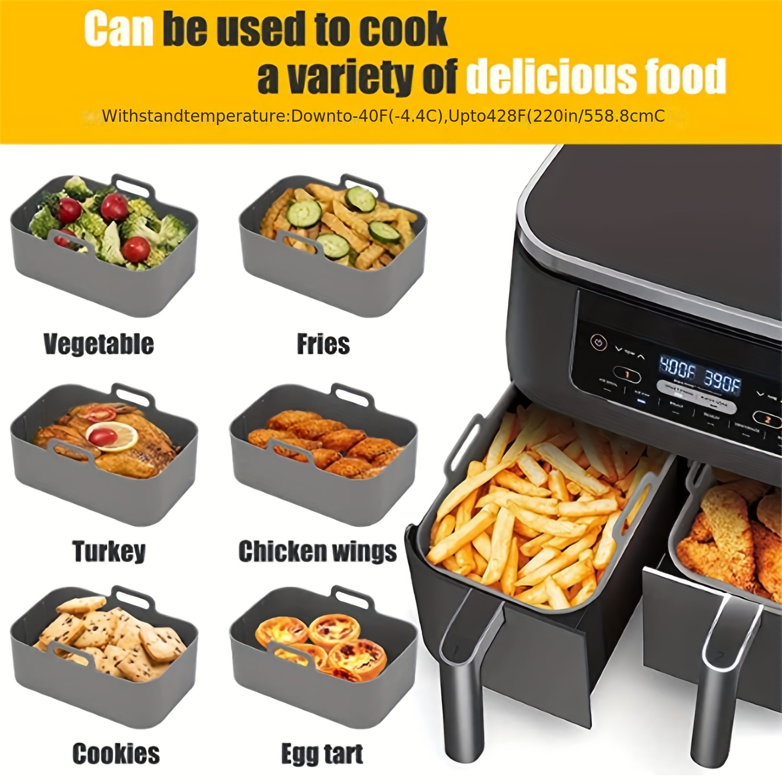 1/2Pcs Air Fryer Silicone Tray - Kitchen Baking Tray ulasan dan harga
