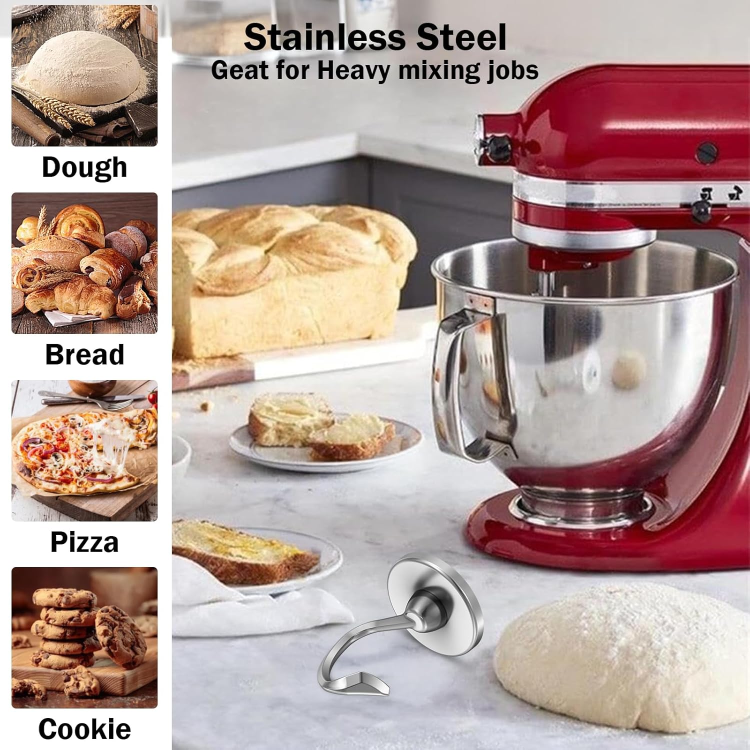 Stainless Steel Dough Hook Wit - Kitchenaid Baking Set ulasan dan harga