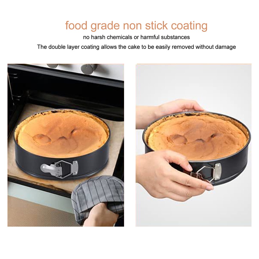 3pcs Carbon Steel Cake Pan Set - Springform Pan Set ulasan dan harga