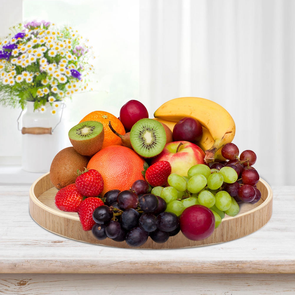 Wooden Serving Tray Tea Plate  - Cake Board Round ulasan dan harga
