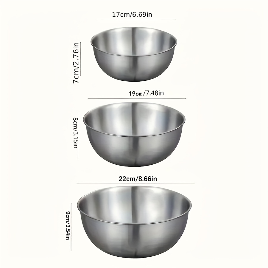 3pcs Stainless Steel Salad Bow - Kitchen Baking Bowls ulasan dan harga