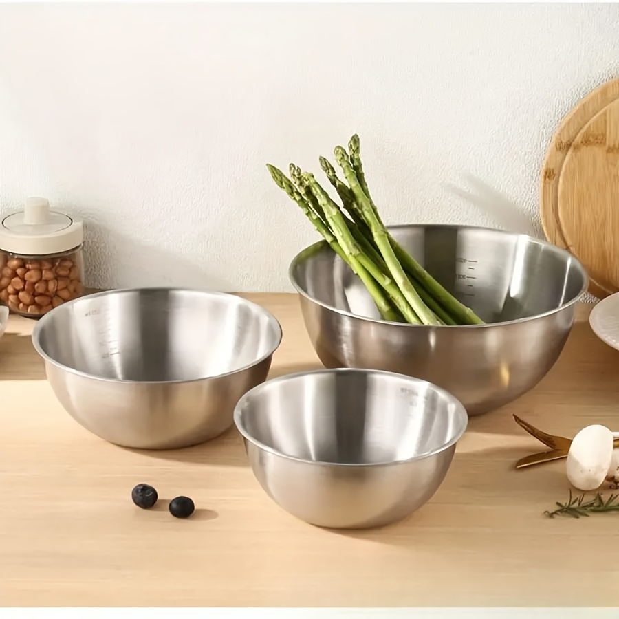 3pcs Stainless Steel Salad Bow - Kitchen Baking Bowls ulasan dan harga