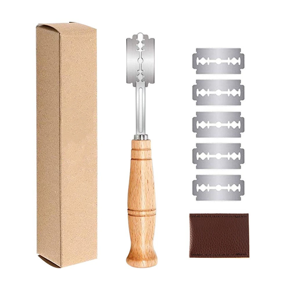 Plastic/Wooden Bread Lame Tool - Dough Scraper Curved ulasan dan harga