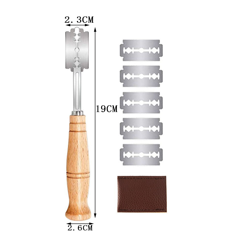 Plastic/Wooden Bread Lame Tool - Dough Scraper Curved ulasan dan harga