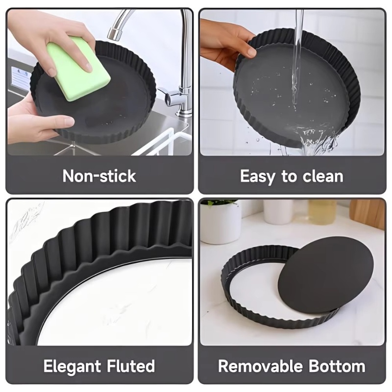1pc Removable Bottom Fluted Ta - Kitchen Baking Tray ulasan dan harga
