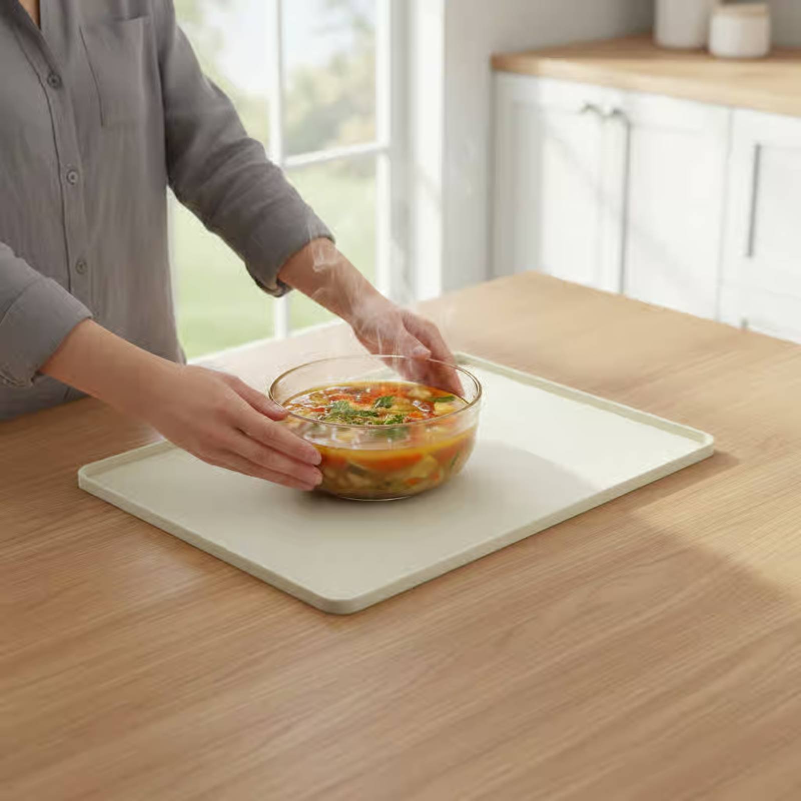 Silicone Microwave Top Mat Fle - Kitchen Baking Tray ulasan dan harga
